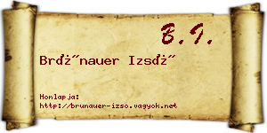 Brünauer Izsó névjegykártya